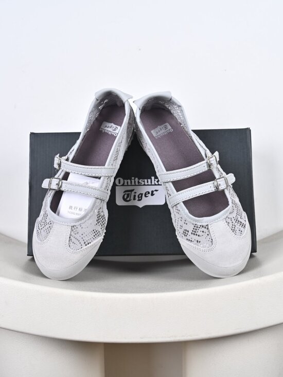 Onitsuka Tiger by Asics Shoes - Onitsuka Tiger Mexico 66 Mary Jane Lace Mesh Shoes Gray Women's NIB
